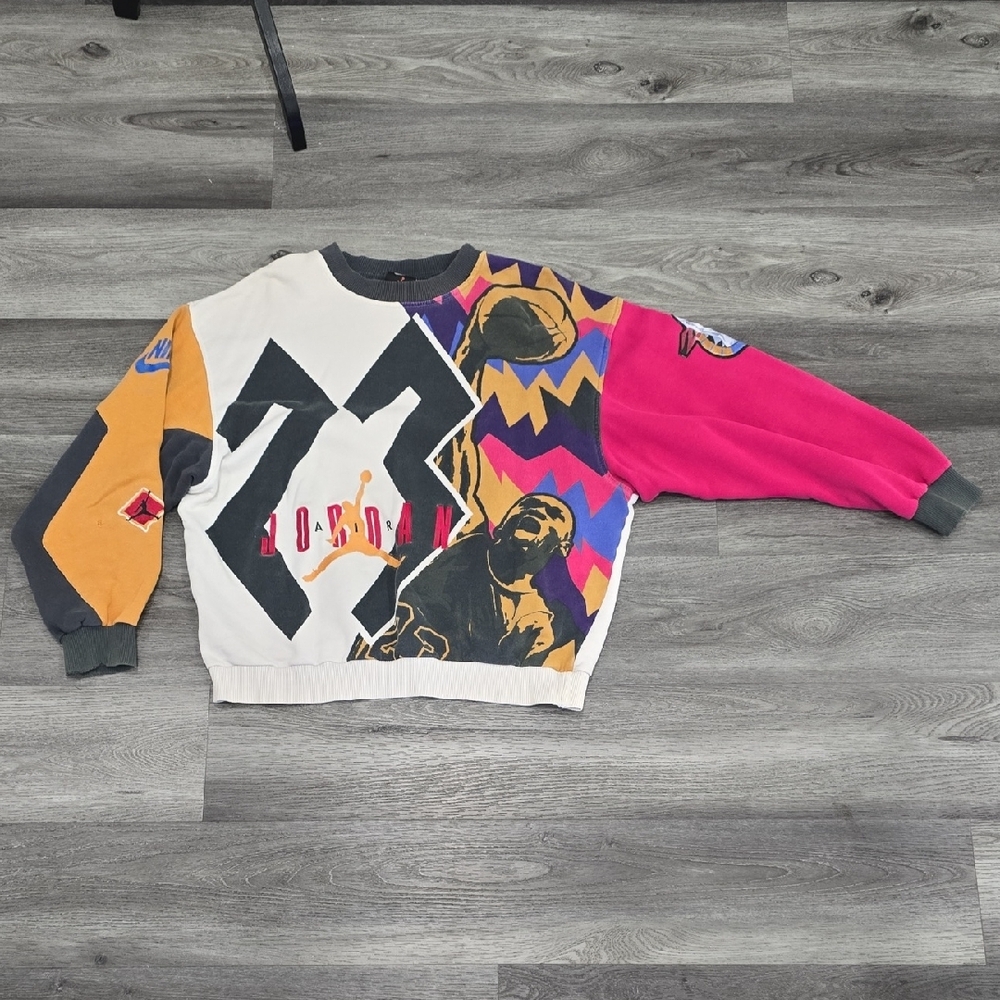Vintage Nike Air Jordan VII 1992 All Over Print Sweatshirt L Jumpman 23 - Picture 13 of 17
